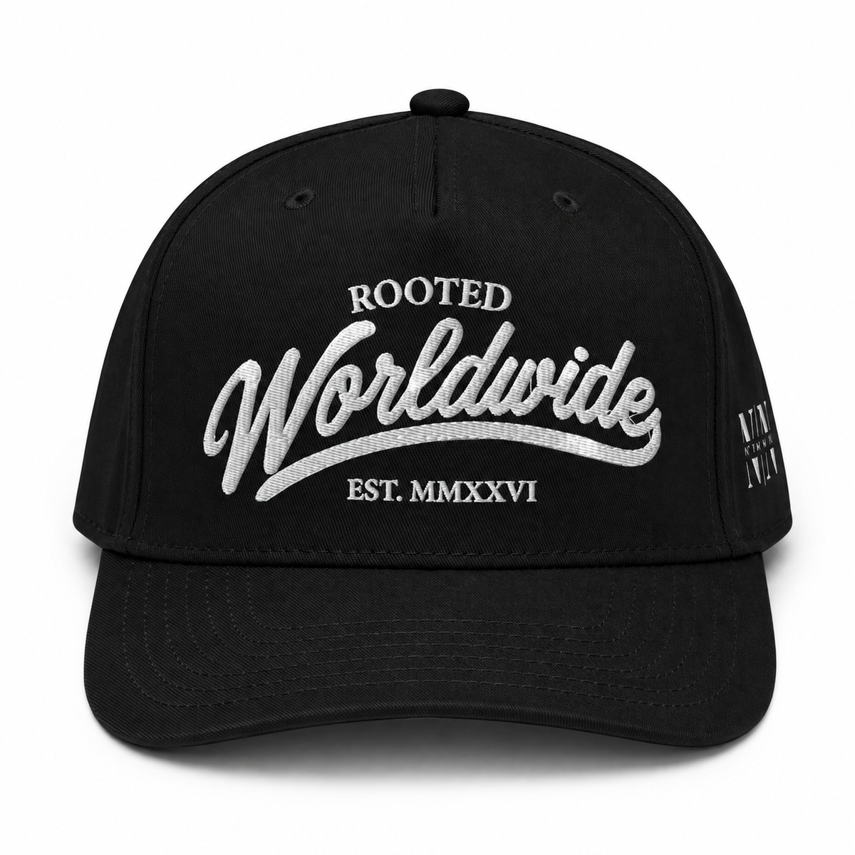 Rooted WorldWide Snapback Hat (Black)
