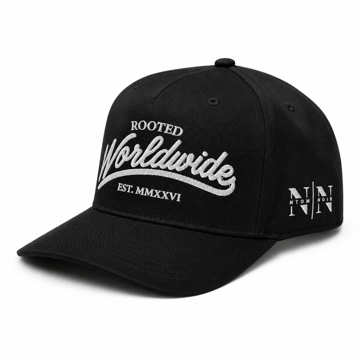 Rooted WorldWide Snapback Hat (Black)